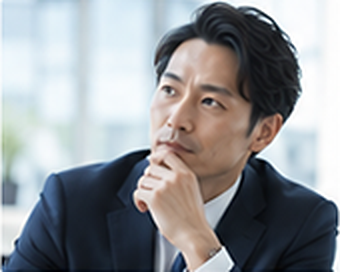 英会話学習について考えるビジネスパーソン