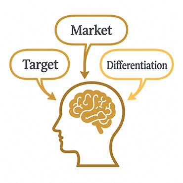 Market、Target、Differentiationを考える図解